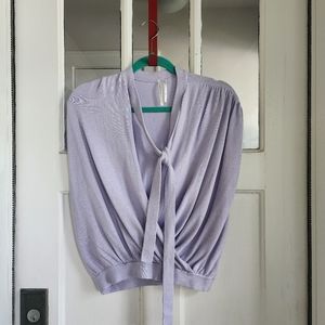 Anthropologie Lilac Tie Front Sweater, Sz XS